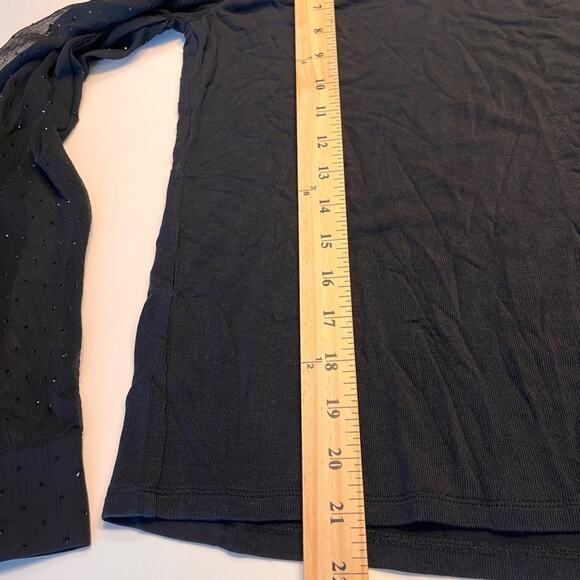 Generation Love Black Quinn Rhinestone Puff Sleeve Top small - Picture 11 of 11